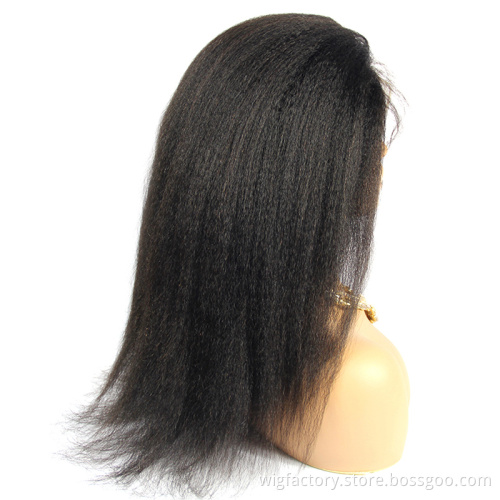 straight kinky indian temple frontal hair wigs for indian women, hand made indian temple frontal wigs